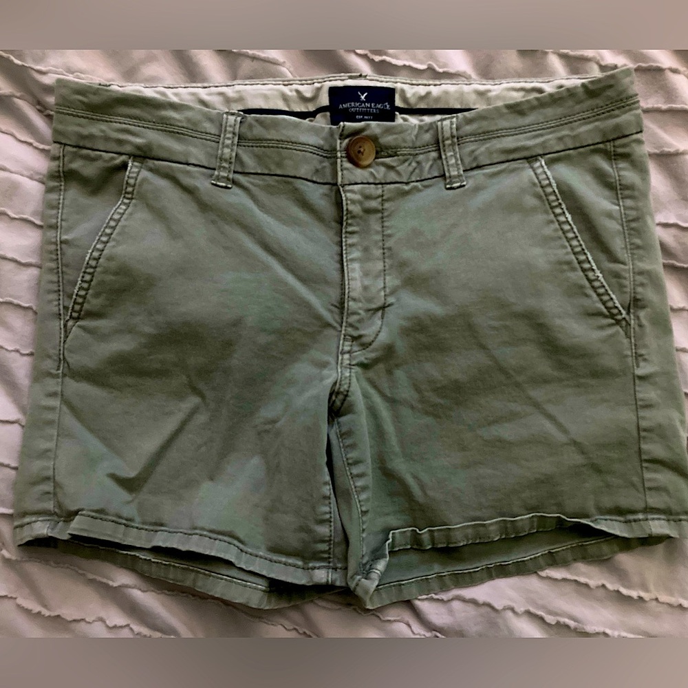 Green Khaki AE Shorts